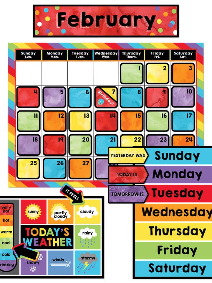 Celebrate Learning Calendar Bulletin Board Set for wholesale by Carson Dellosa Education