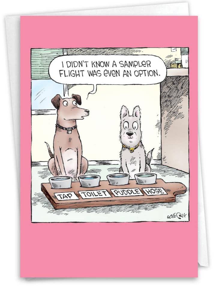 (Enkelt kort) Fødselsdagskort - Dog Sampler Flight for engroshandel hos NobleWorks