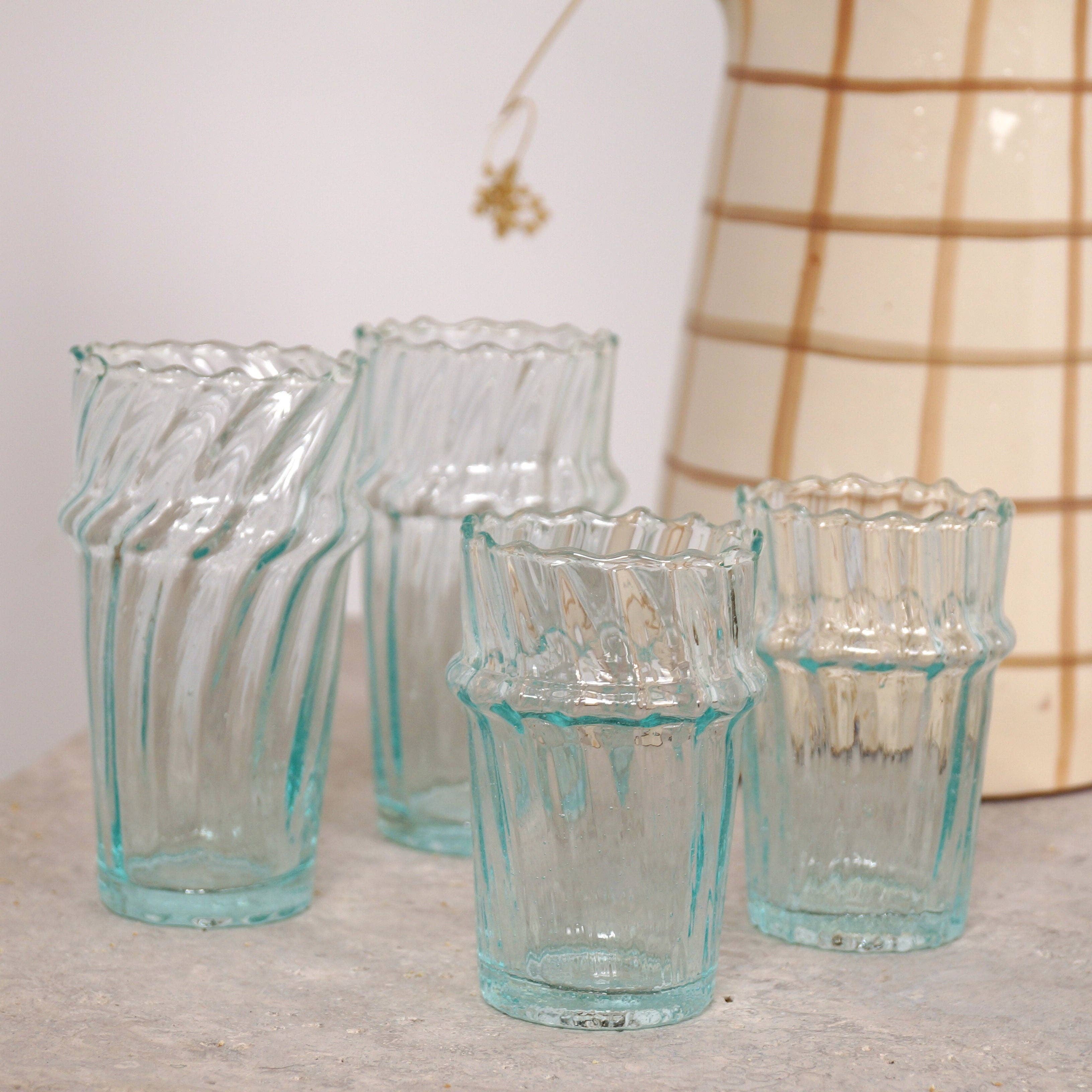 Bohome Living - Vente Verre/tasse - Verre Beldi strié arrondi 9,5cm - Lot de 62