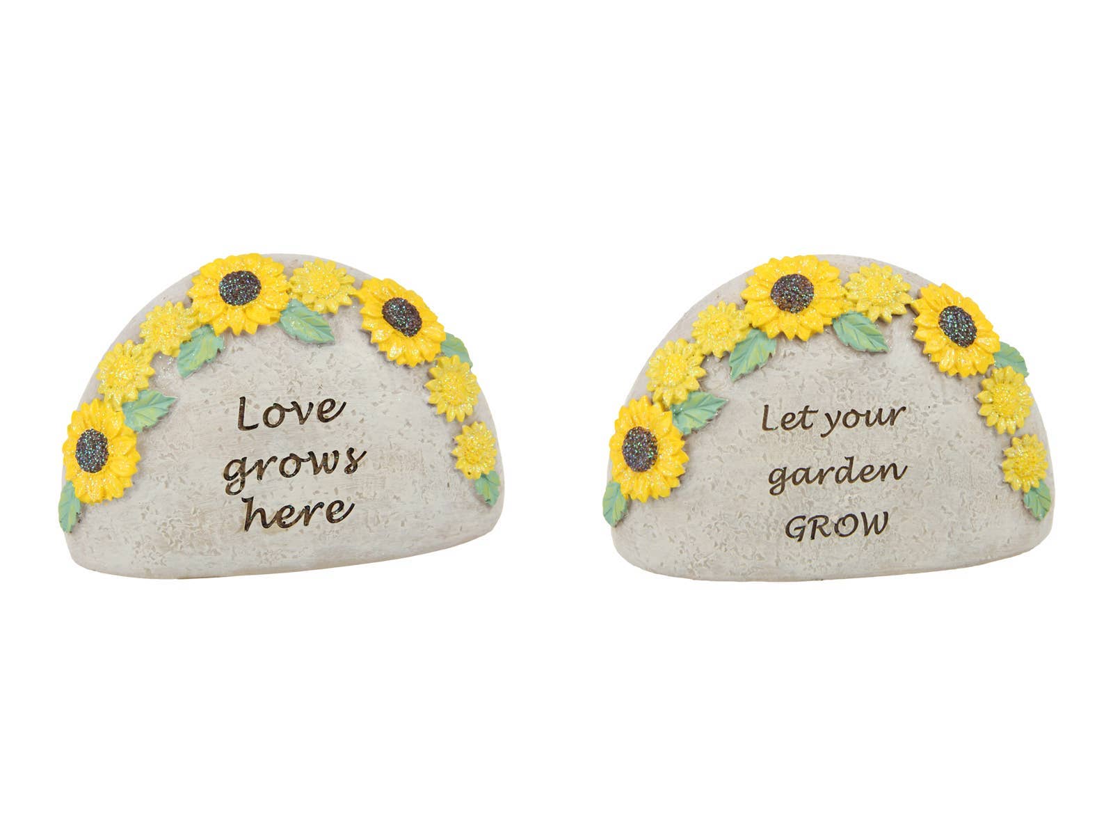 Cubby House by Malmar - Wholesale Decorative tabletop object - 7cm Sunflower Inspirational Rock 2 Asstd0