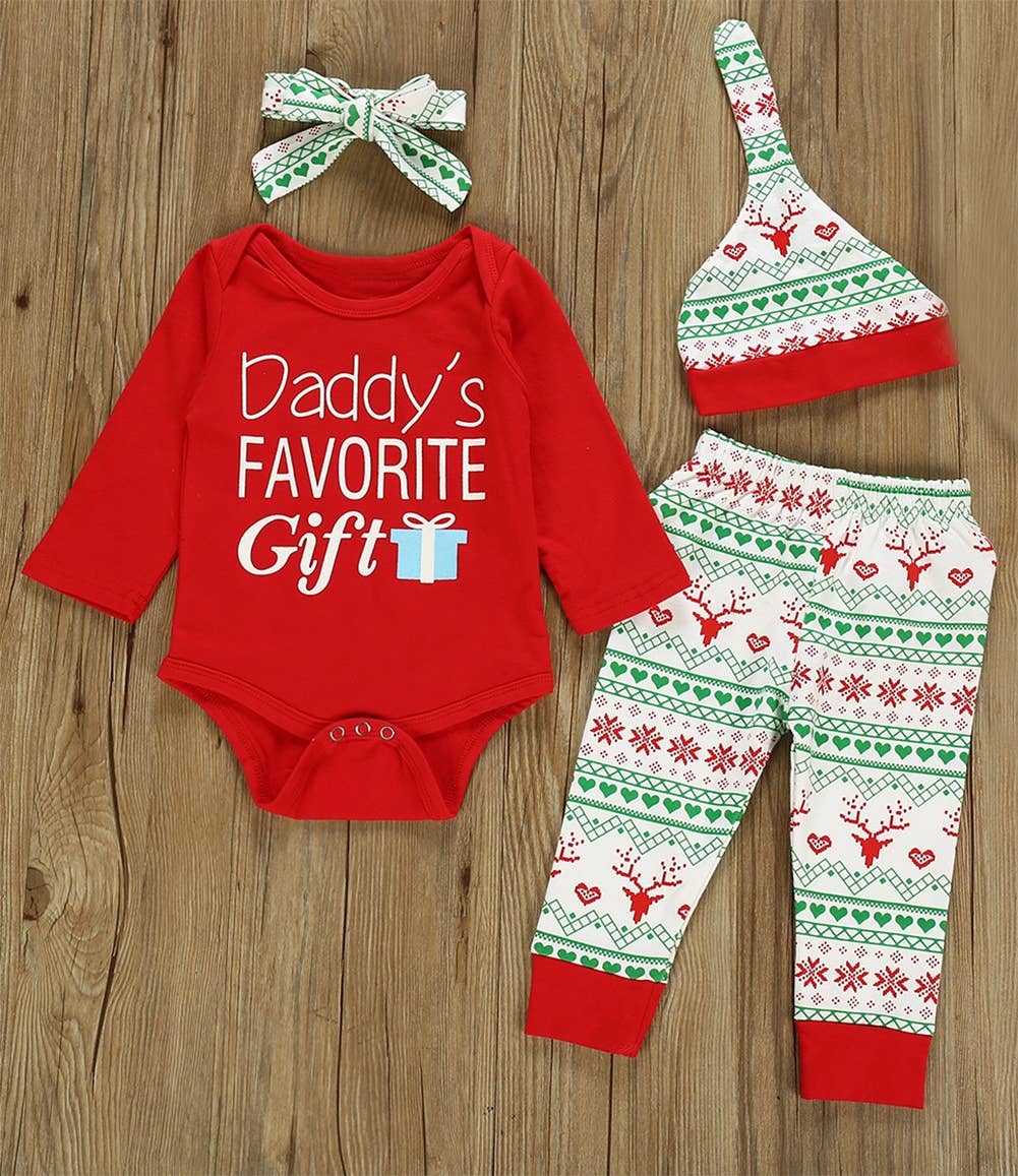 Fennco Styles - Wholesale Clothing Set - Baby - Daddy's Favorite Gift 4pcs Baby Outfit 1