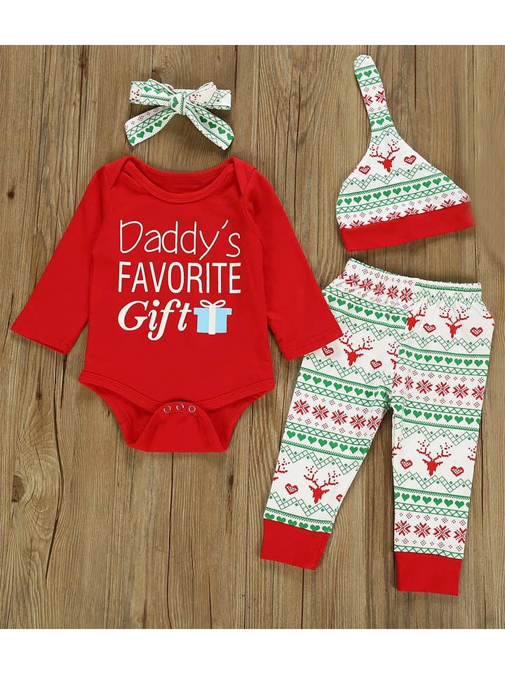 Fennco Styles - Wholesale Clothing Set - Baby - Daddy's Favorite Gift 4pcs Baby Outfit 1