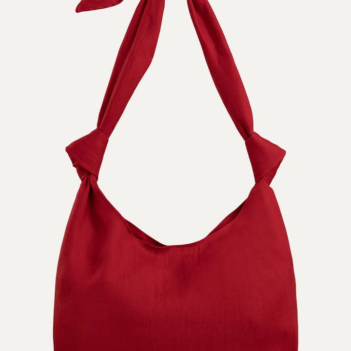 MLE - Wholesale Tote Bag - Women's - Nodo Linen Tote in Cherry1