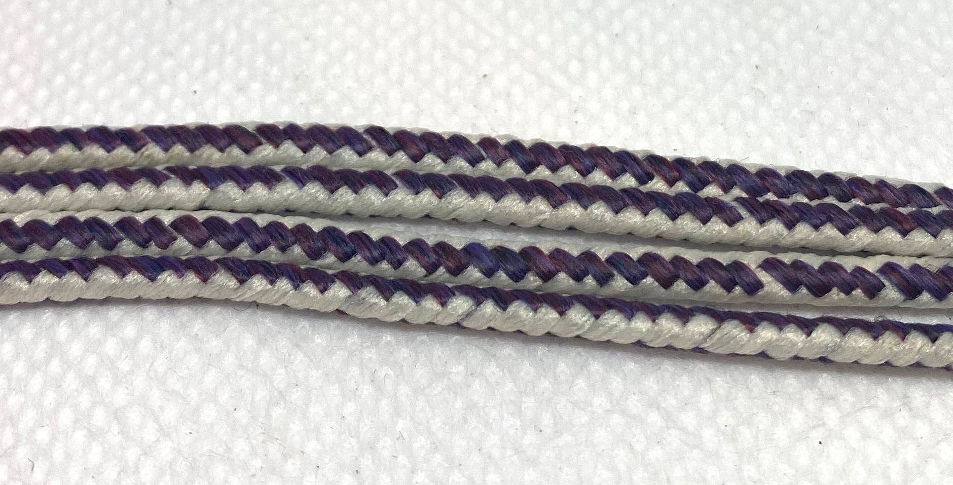 The Shoelace Factory - Wholesale Shoelaces - Unisex - Plum and Off White Striped Dress Shoelaces2