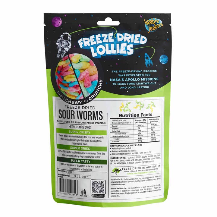 Heebie Jeebies - Wholesale Boiled sweets - Freeze Dried Sour Worms4