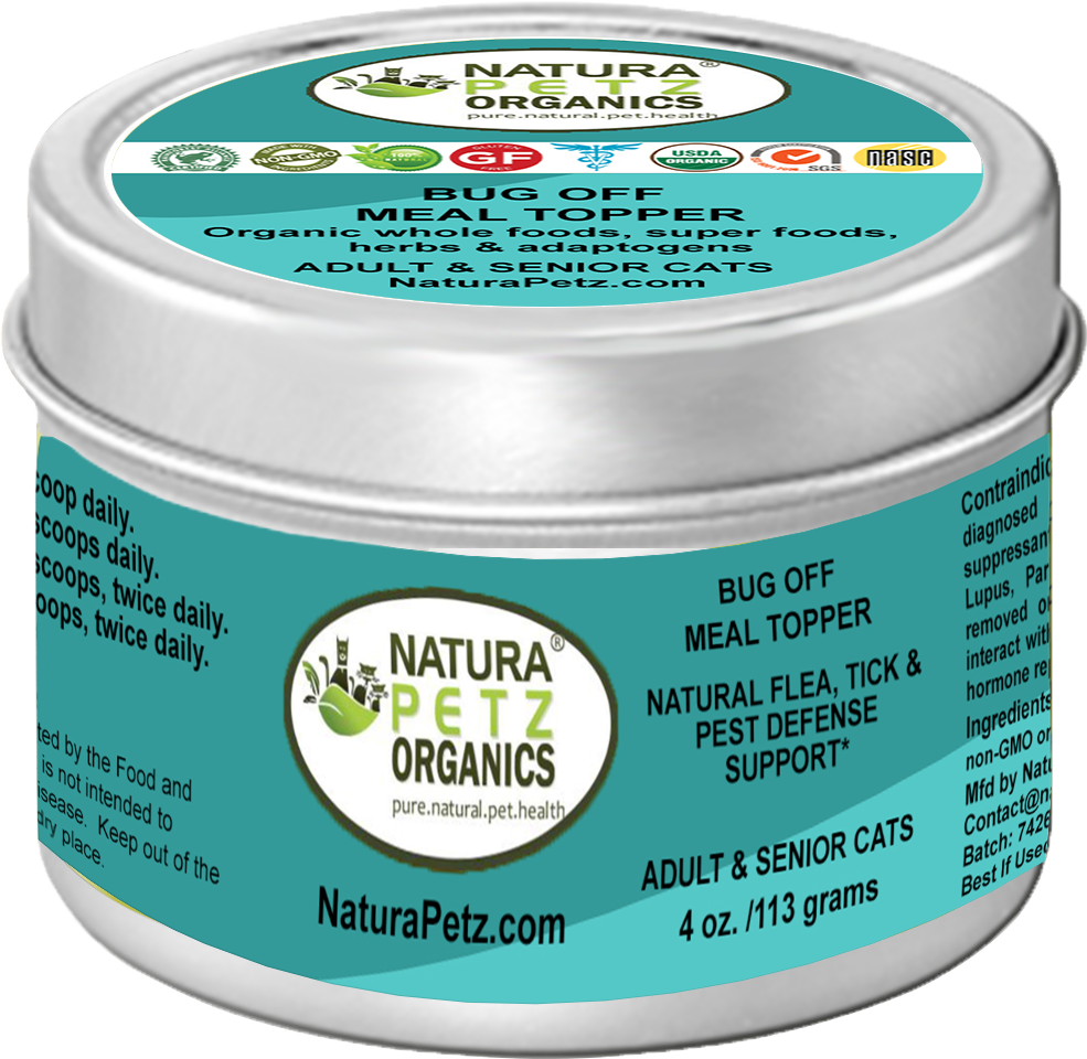 Natura Petz Organics - Wholesale Pet Supplement - Cat/Dog - Bug Off Natural Defense Meal Topper* Flea, Tick & Pest Defense for Dogs, Cats & Horses*1