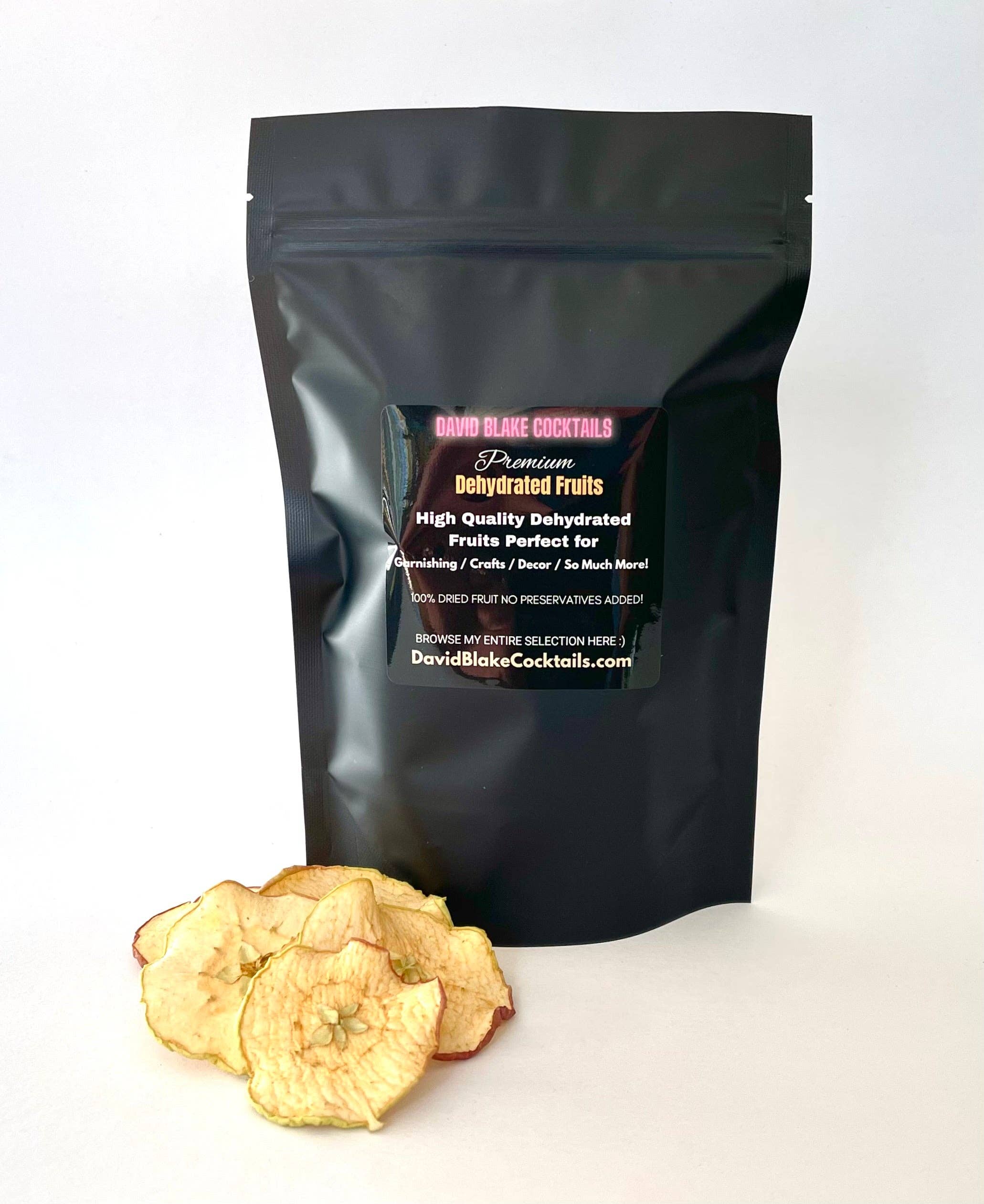 David Blake Cocktails - Venta al por mayor Fruta deshidratada - Rodajas de manzana deshidratadas - Bolsa de manzana seca con más de 25 piezas - Manzana seca de alta calidad0