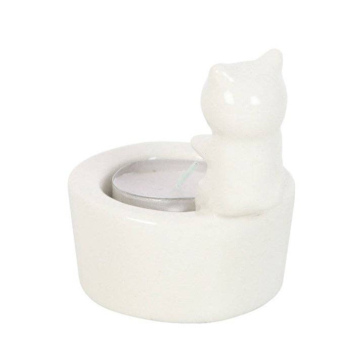 Something Different Wholesale – wholesale Candle holder – Warm Paws, Happy Heart Cat Tealight Holder3