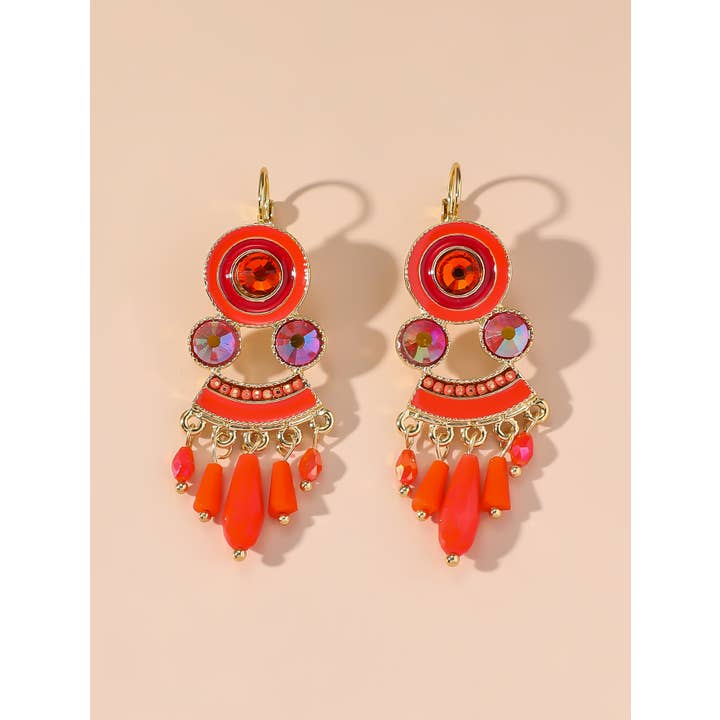 Blossom bijoux - Venta al por mayor Pendientes colgantes - Pendientes tipo sleeper de metal dorado 24PEBOL0475