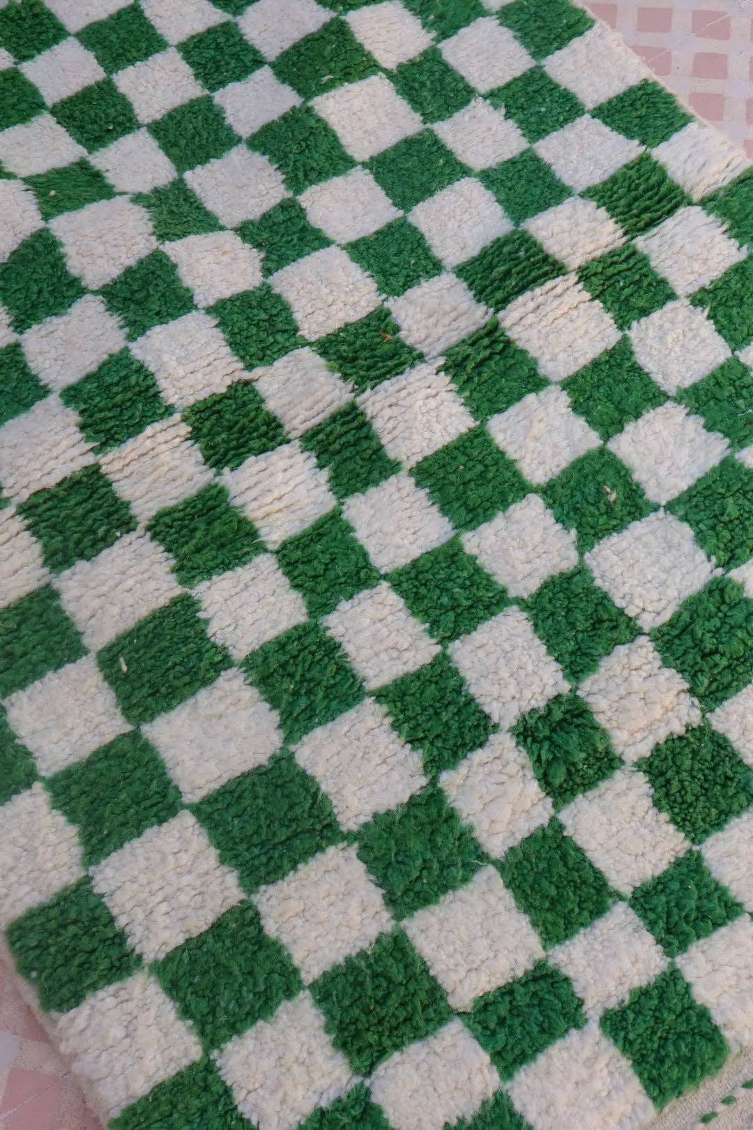 Néda - Wholesale Area Rug - Colorful Berber Rug Beni Ouarain Green Fir Checkered - 161 x 115 cm3