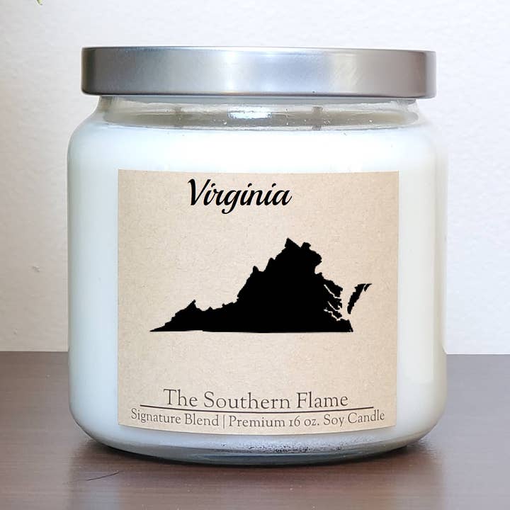 Virginia State Candle | Homesick Candle | Long Distance Gift for wholesale by The Southern Flame
