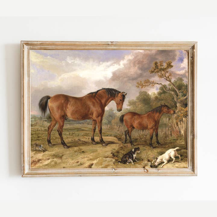 Horses & Dogs Antique Art Print for wholesale by Sea to Skye