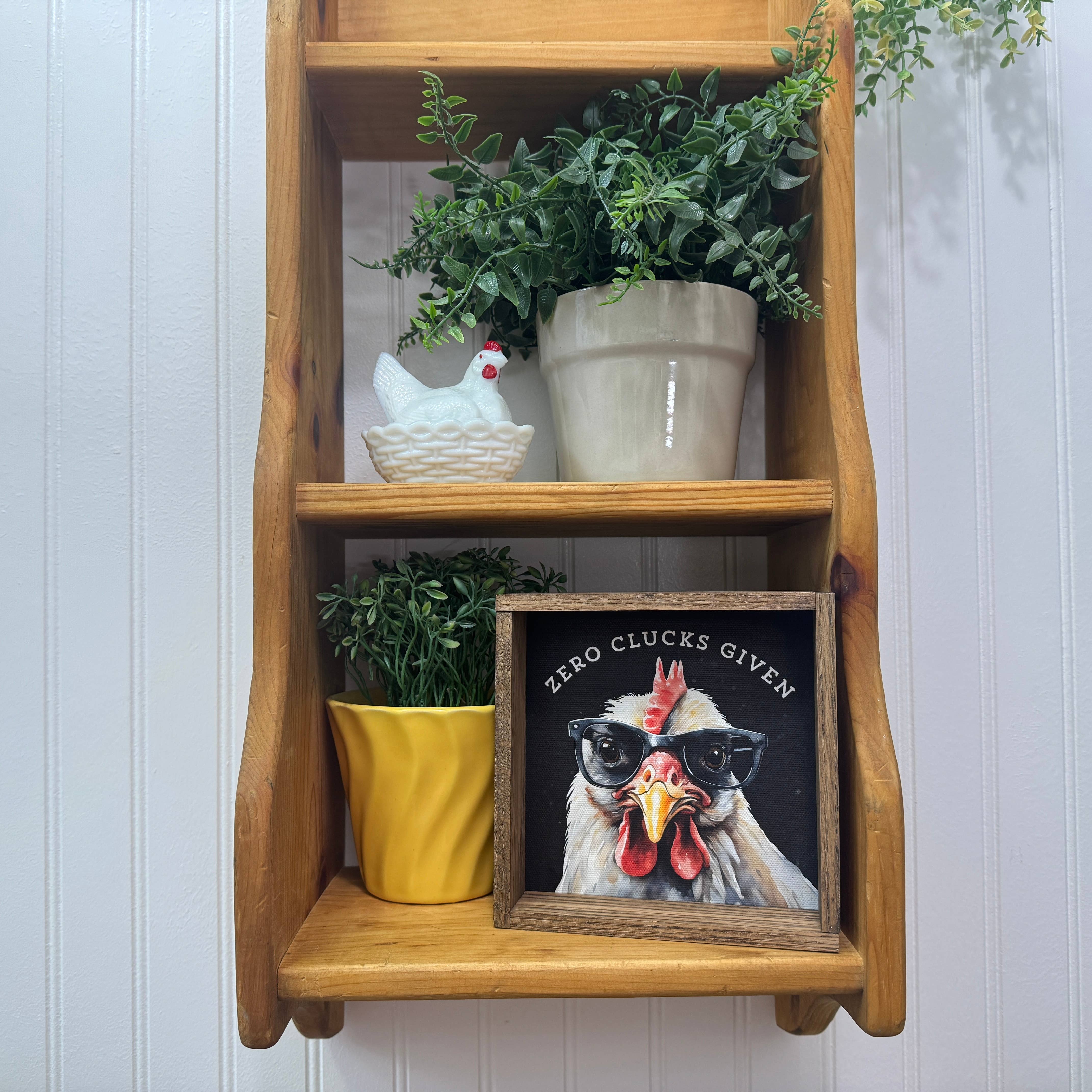 Hangout Home - Wholesale Art Print - Zero Clucks Given Chicken - Funny Chicken Canvas Art3