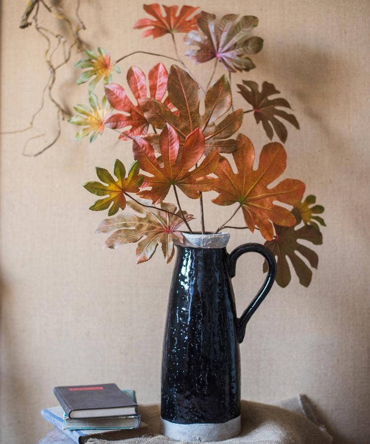 Rustic Reach - Wholesale Artificial Plant - Artificial Fatsia Leaf in Autumn Red 32" Tall10