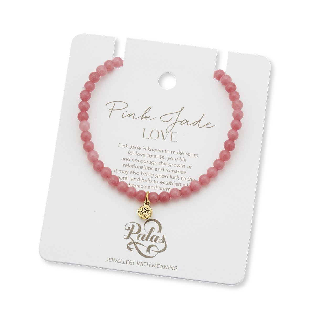 Palas Jewellery - Wholesale Beaded Bracelet - Pink jade 'love' healing gem bracelet1