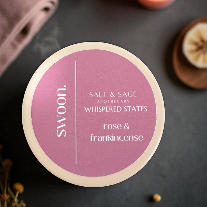 Salt & Sage Apothecary - Wholesale Jar/Filled Candle - swoon. | Rose & Frankincense Heart-Opening Candle0