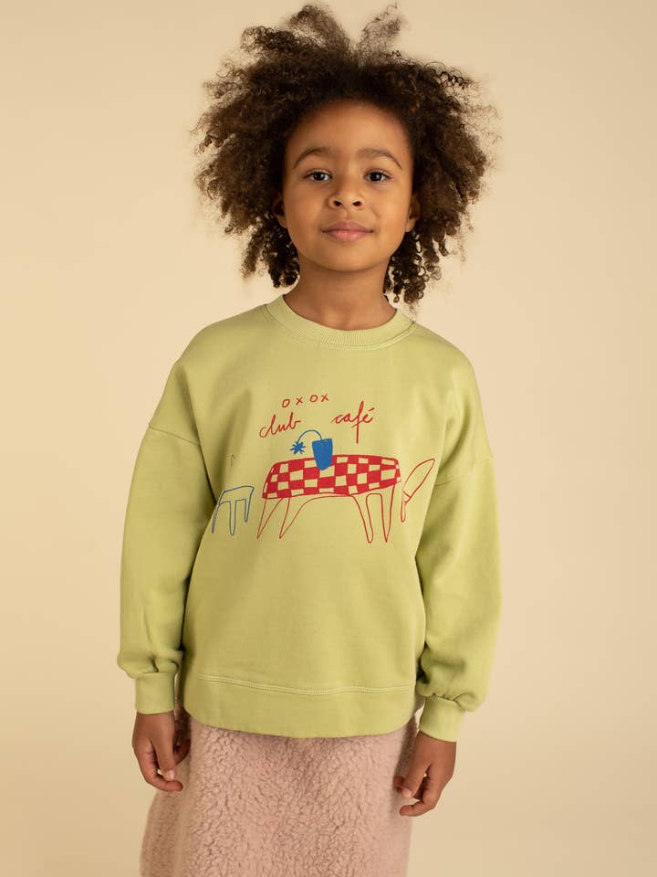 Sudadera de algodón orgánico con estampado OXOX CLUB Café para venta al por mayor de OXOX CLUB