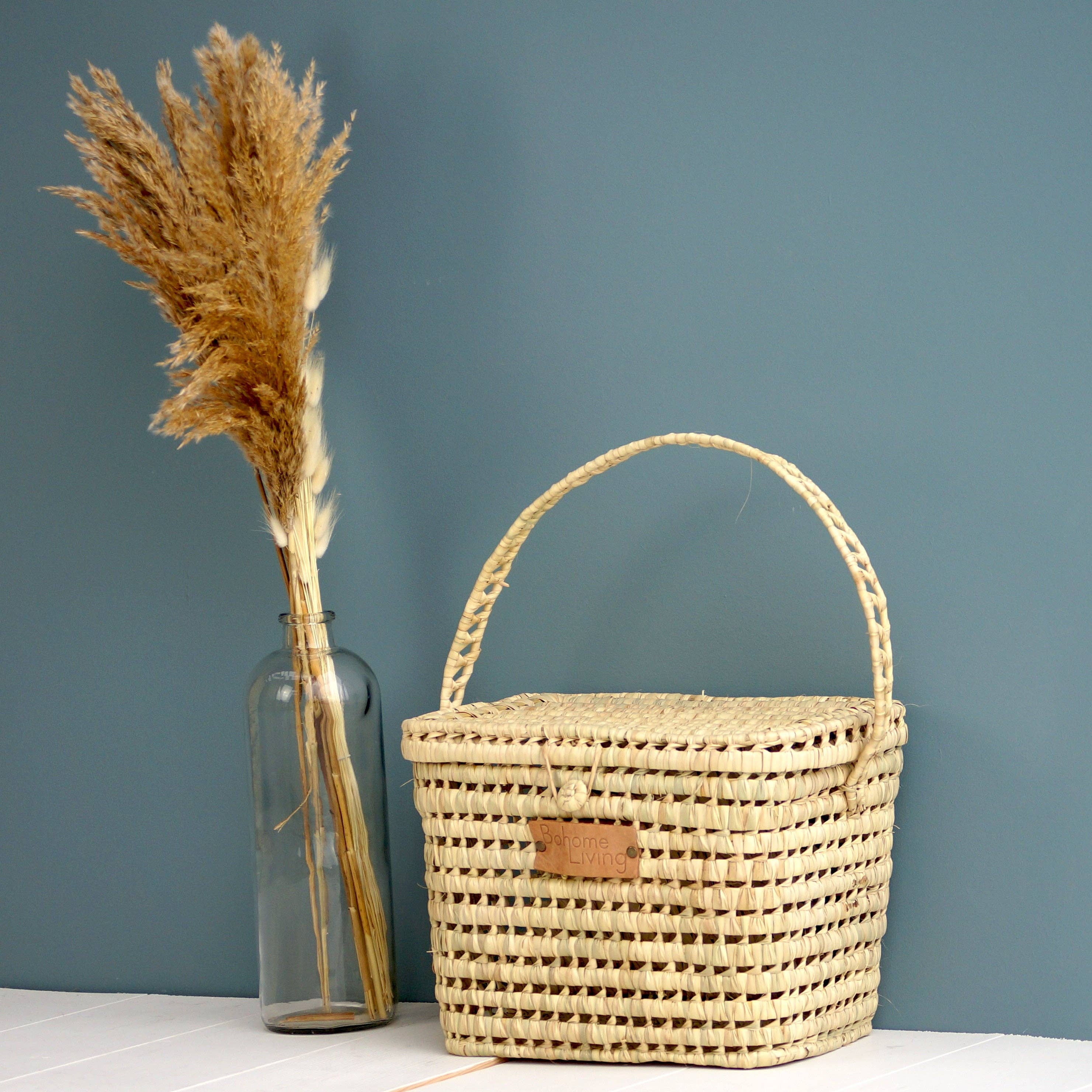 Bohome Living – wholesale Basket – 30cm palm leaf storage case2