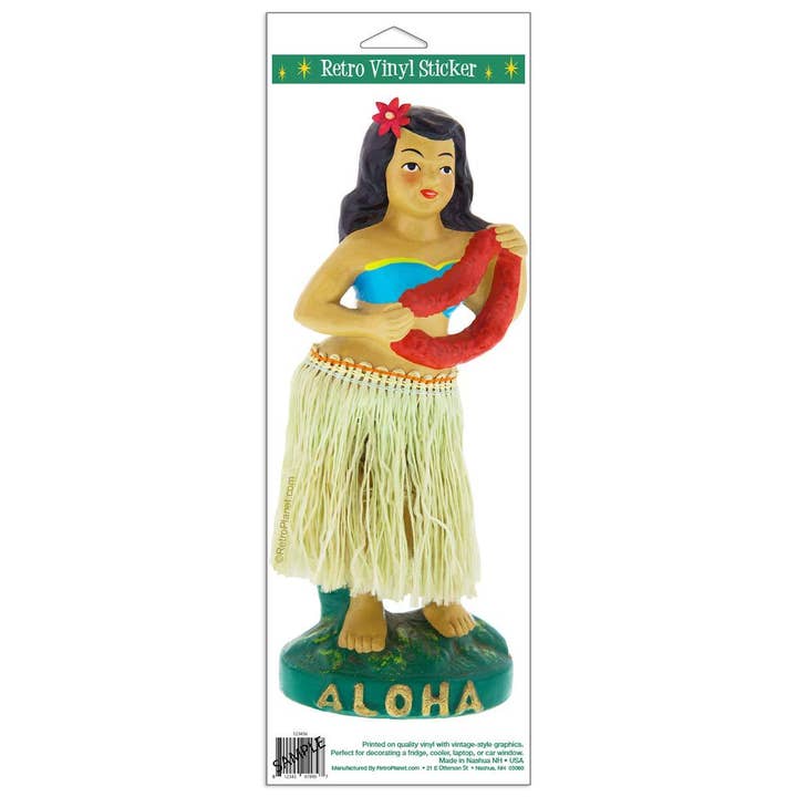 RetroPlanet - Wholesale Sticker - Hula Doll With Flower Lei Sticker1