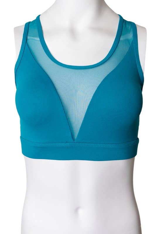 Yira - Venta al por mayor Sujetador deportivo - Mujer - Top de sujetador con espalda de tiras y cuello en V de malla0