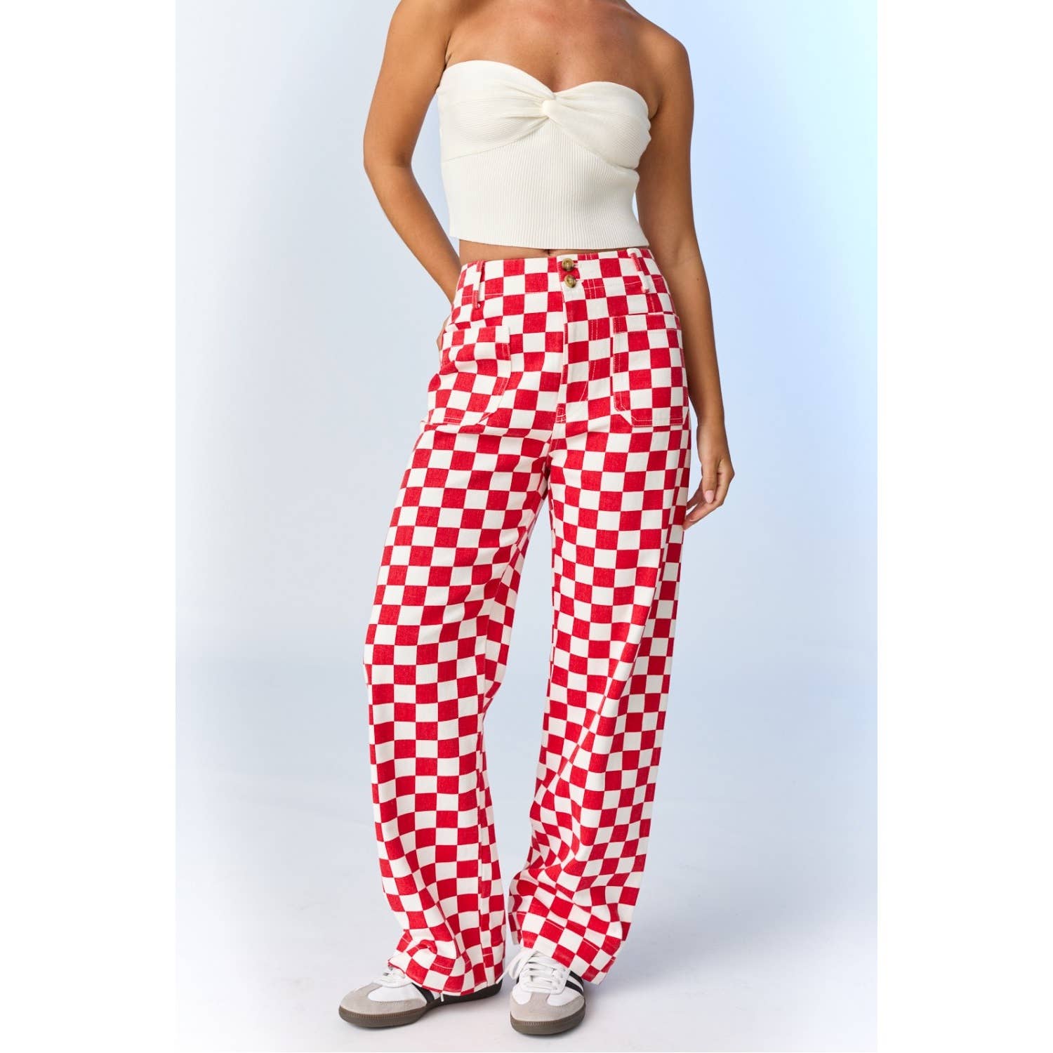 Apolline - Wholesale Pants - Women's - Demi Checkered Bottoms w Elastic Band5