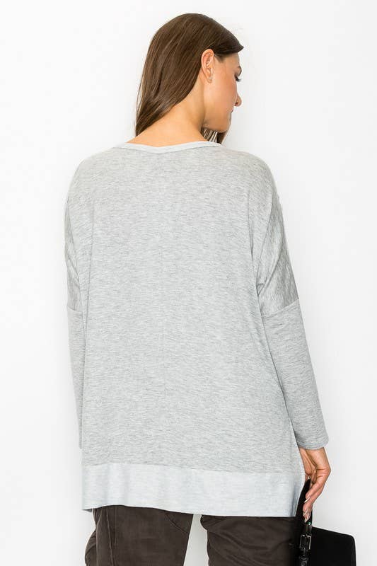 Blue 10702L507 - UNBALANCED COLD SHOULDER TIE DYE TOP for wholesale on Faire7