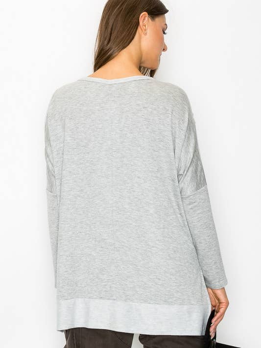 Blue 10702L507 - UNBALANCED COLD SHOULDER TIE DYE TOP for wholesale on Faire7