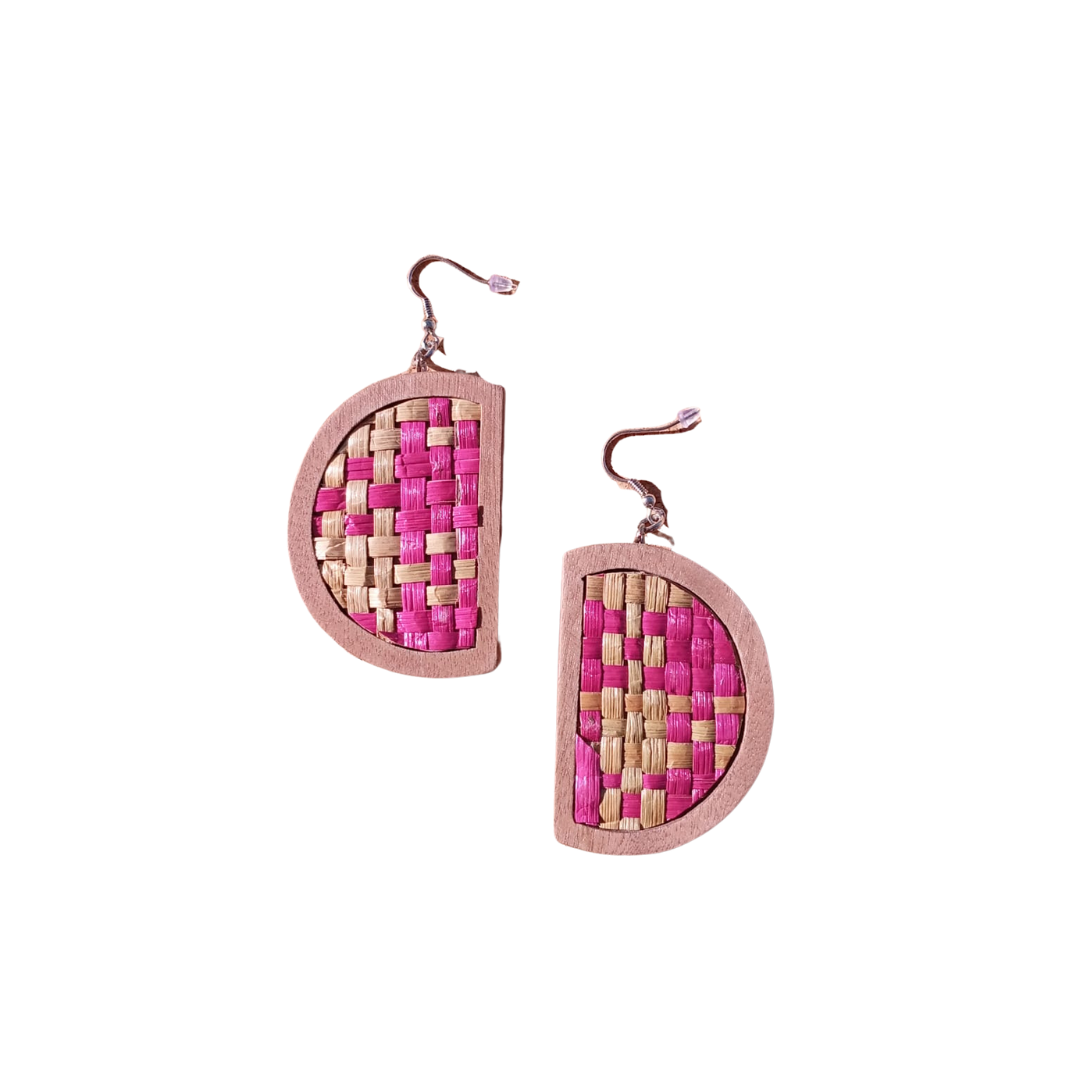 Bijondo - Wholesale Dangle Earrings - Elsa Rattan Wood Earrings0