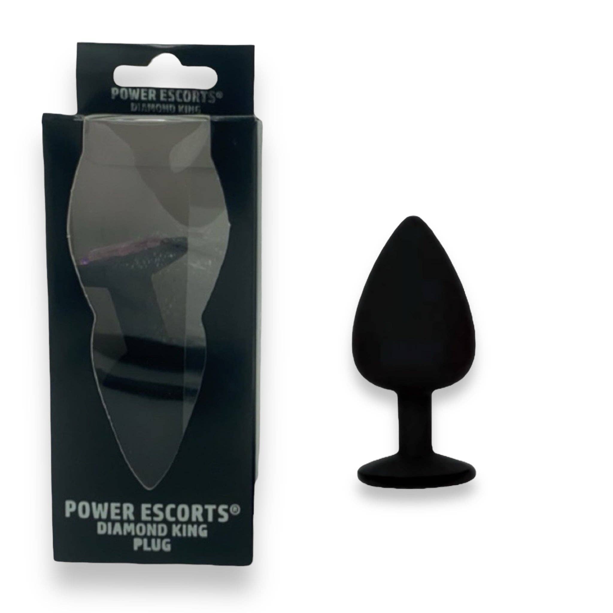 Kinky Pleasure - Wholesale Sex Toy - Power Escorts - BR135 - Diamond King - Silicone Butt Plug - Black - 6 Colors - 3 Sizes2