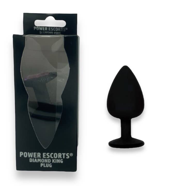 Kinky Pleasure - Wholesale Sex Toy - Power Escorts - BR135 - Diamond King - Silicone Butt Plug - Black - 6 Colors - 3 Sizes2