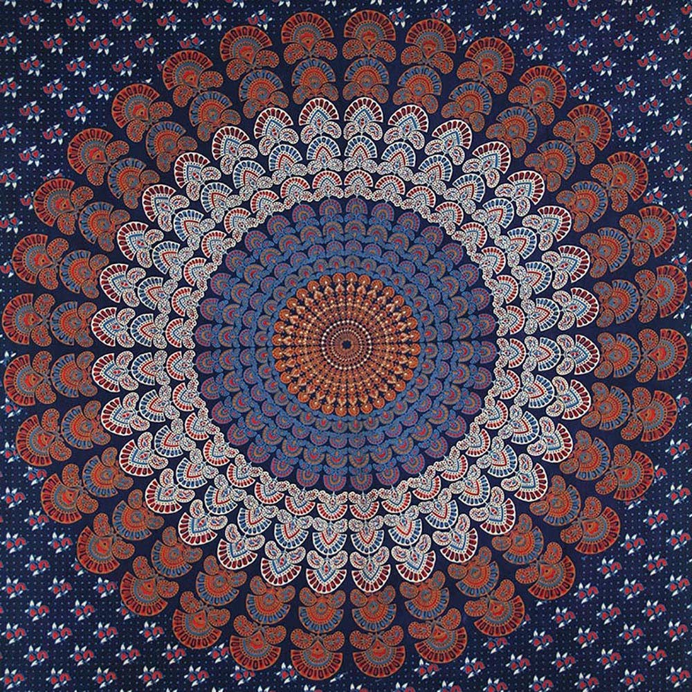 Lungta Imports - Wholesale Tapestry/Textile - Lotus Mandala Tapestry Wall Decor Beach Throw 80”X50”23