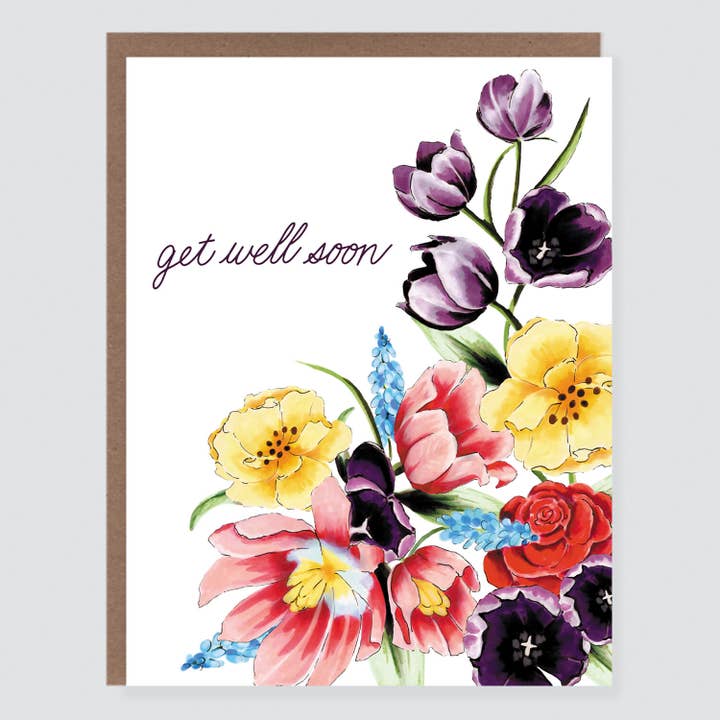 Carte florale Get Well Soon pour la vente par Morgan Swank Studio