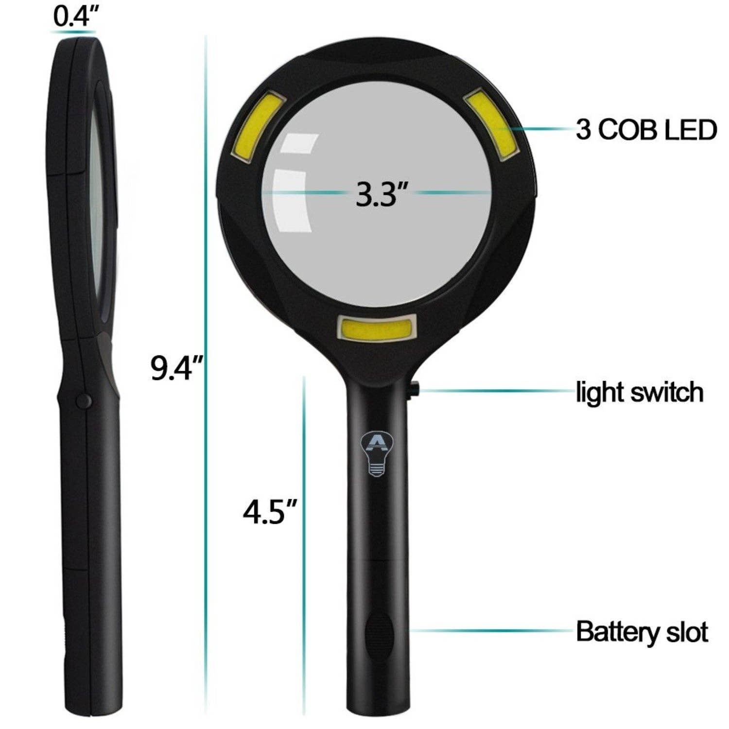 Alltronics (DBA Alltrolite) - Wholesale Magnifying Glass - COB LED Magnifier With 5X Illuminated Len8