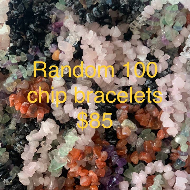 Keystone Crystals - Wholesale Beaded Bracelet - Assorted Gemstone Chip Bracelets - Wholesale Lot of 100