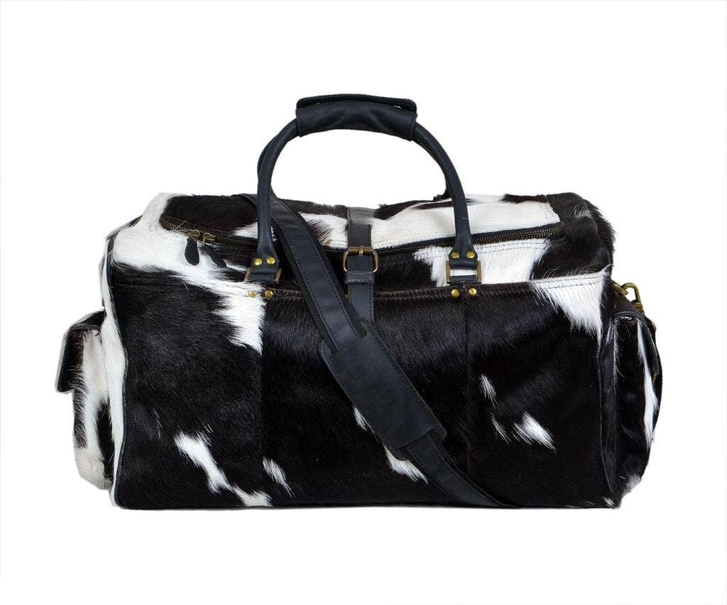 Classy Leather Bags - Wholesale Weekender Bag - Women's - Cowhide Hair on Leather Travel Bag3