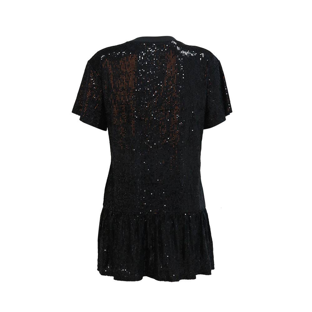 MB Fashion Wholesale - Wholesale Dress - Women's - MB FASHION SEQUIN PRINTED BIRTHDAY MINI DRESS 0541LY19