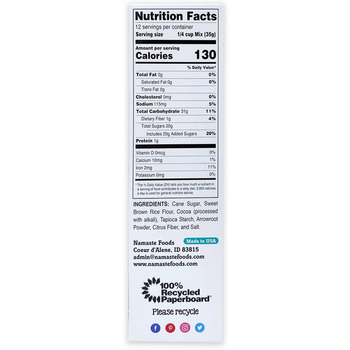 Namaste Foods - Wholesale Brownie Mix - Gluten Free Brownie Mix, 15oz5