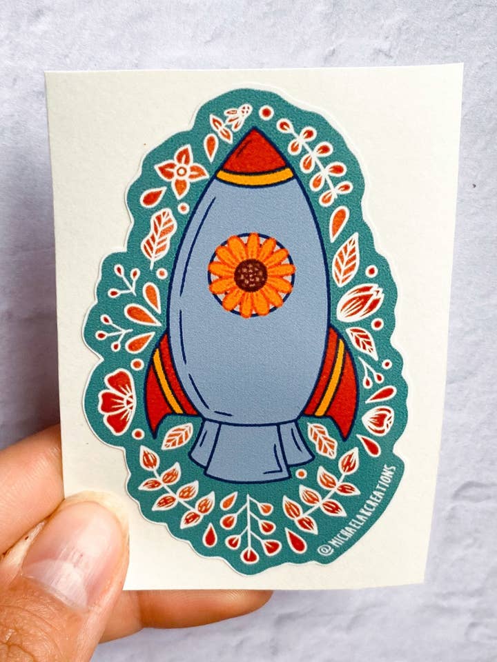 Rocket ship Sticker| stickers |Stickers for Hydroflask | Hyd for wholesale by Michaela K Creations