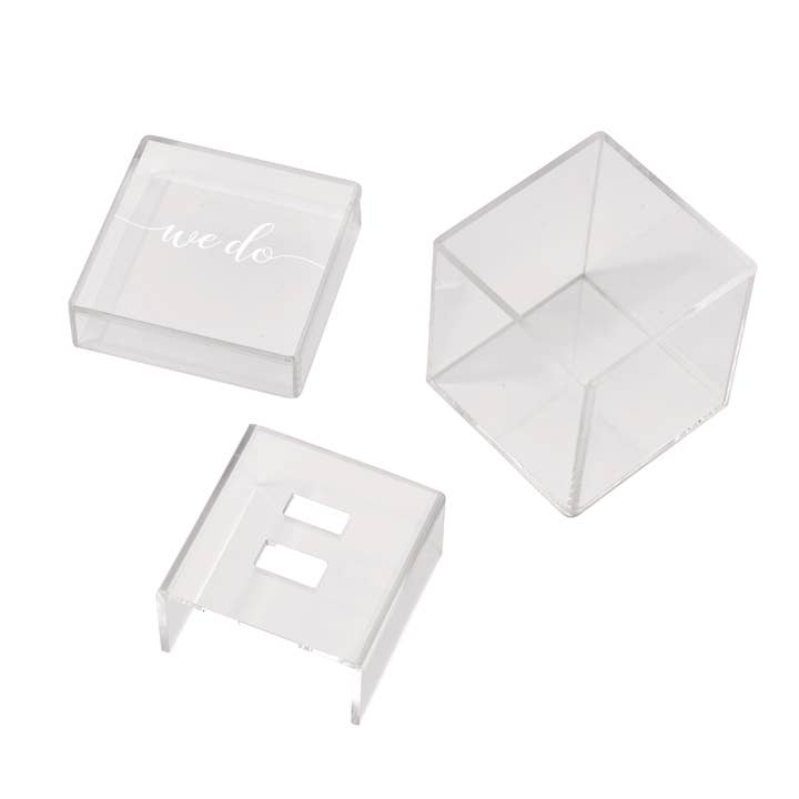 Lillian Rose - Wholesale Decorative Tabletop Object - Lillian Rose Clear Acrylic Ring Box Ring Pillow Alternative