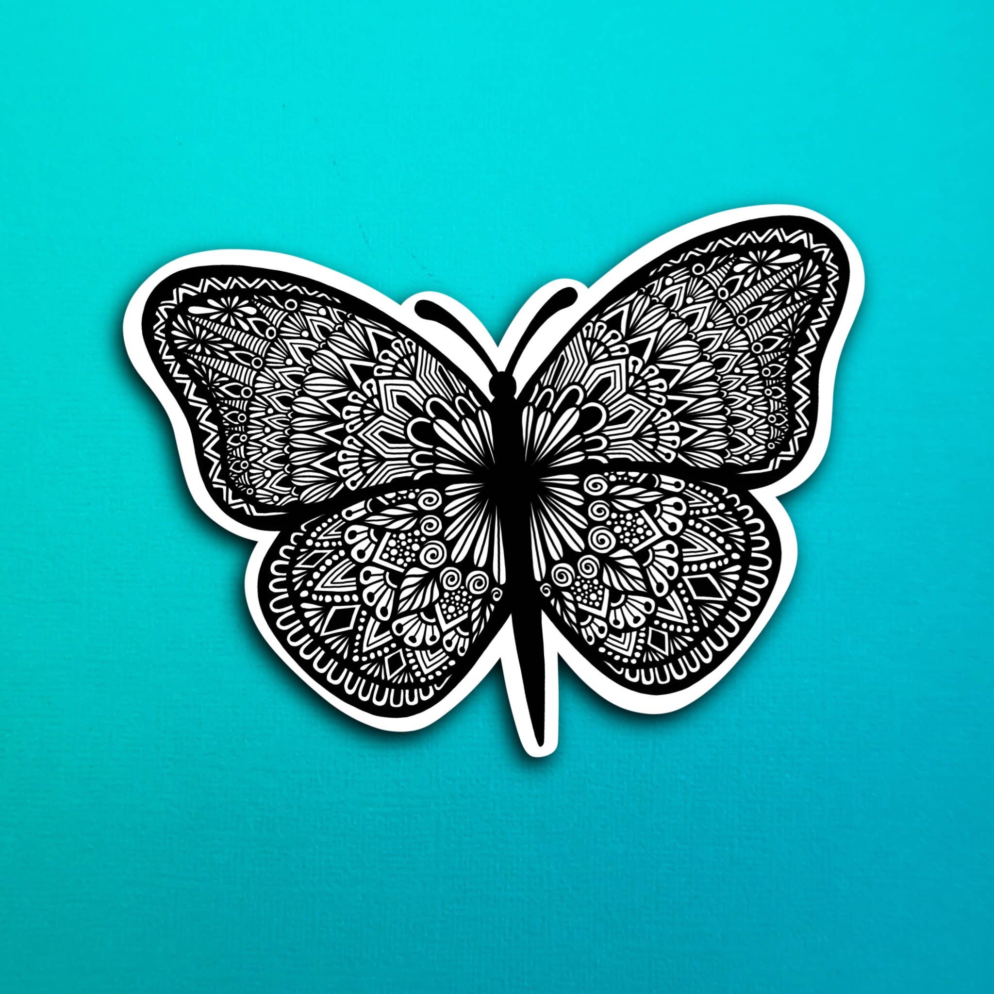 Zenspire Designs - Wholesale Sticker - Butterfly B&W Sticker (WATERPROOF)