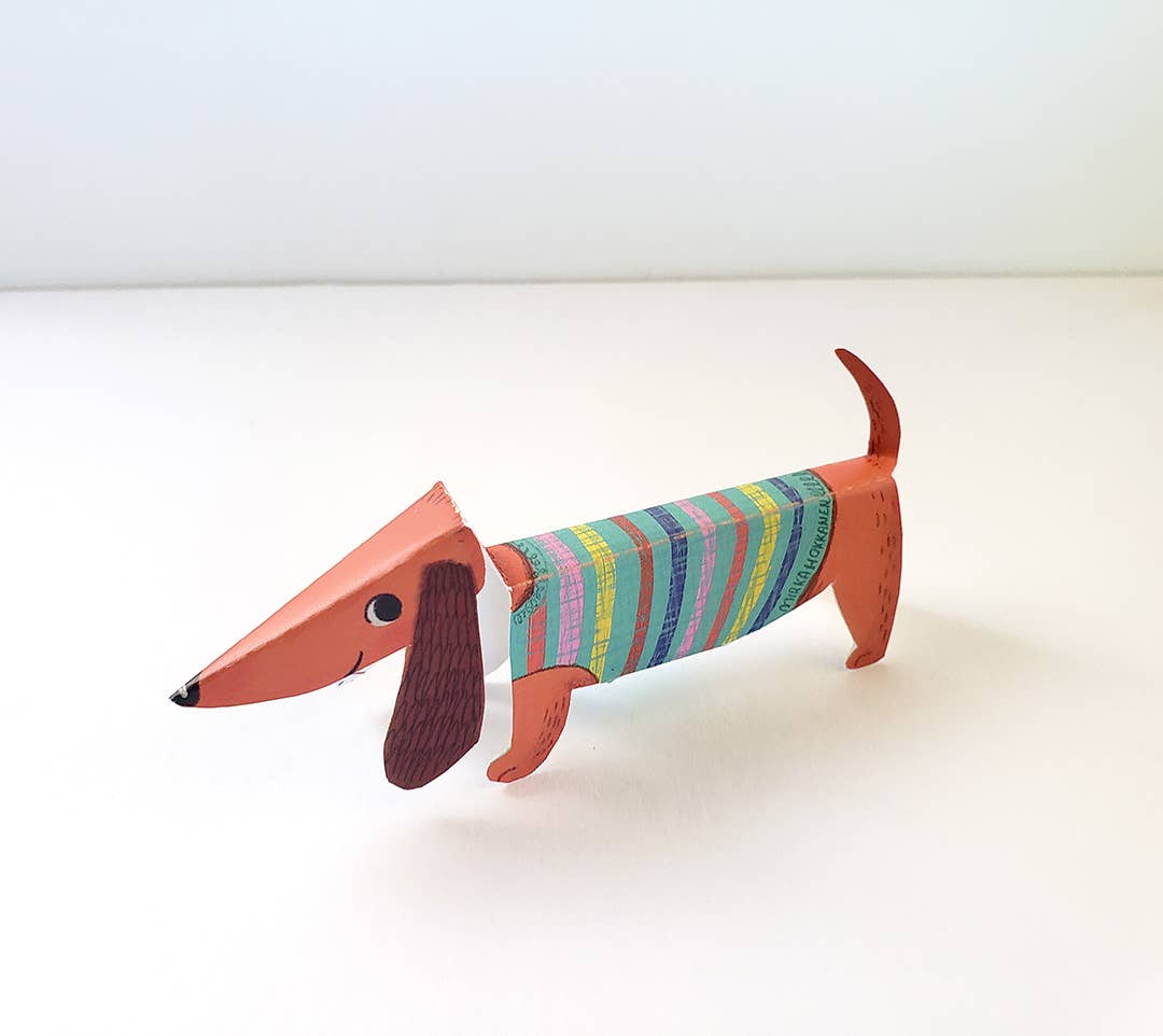 Mirka Hokkanen - Wholesale Christmas Card - Cut-n-Fold Card - Holiday Dog - Naughty or Nice4