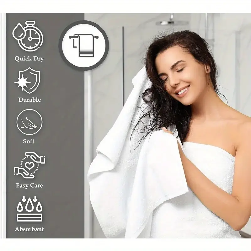 Cottonpassion_US - Wholesale Towel Set - Cotton Bath Towel 12 Pack 430GSM Salon Hand Towel Soft White11