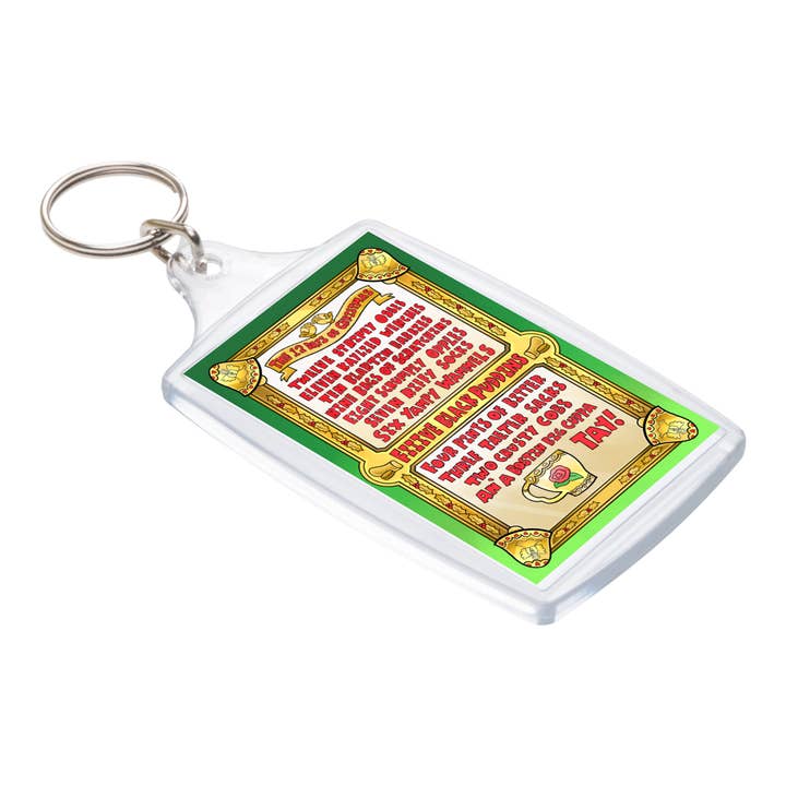 The 12 Days of Christmas Keyring for wholesale by Black Country Cards