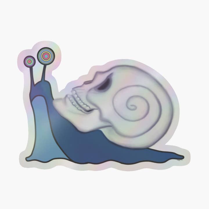 Psychedelic Snail Sticker for wholesale by SquigglyDoo Arts