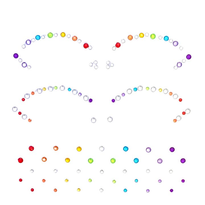 Lunautics - Wholesale Body Glitter/Shimmer - Proud AF - Rainbow Cut Crease Face and Eye Jewel Stickers