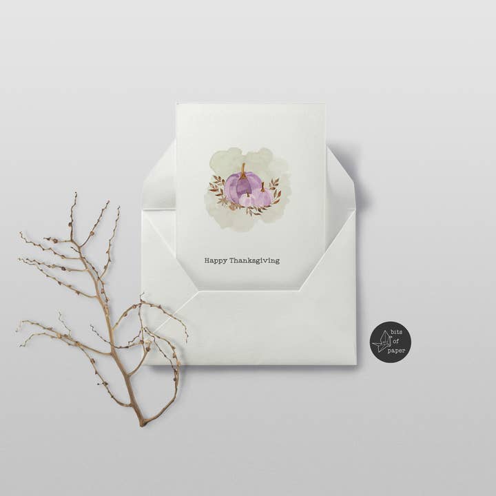 Thanksgiving purple pumpkins for wholesale by Bits of paper design co