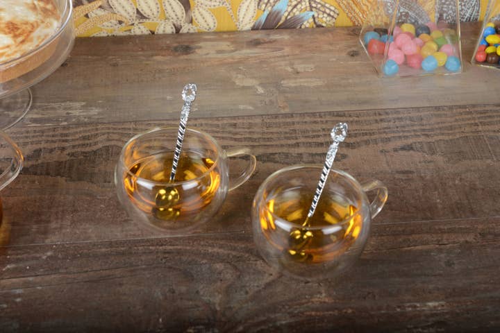 AULICA - Wholesale Coffee/Tea Cup - Round Double-Walled Tea Cups - Set of 2