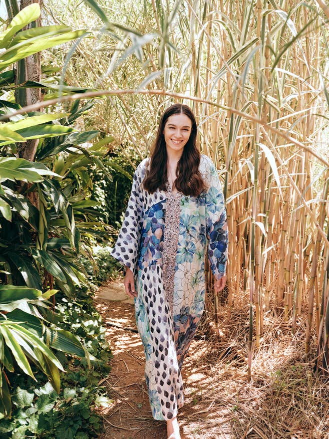 Long Sleeved Linen Gauze Kaftan for wholesale by Haris Cotton