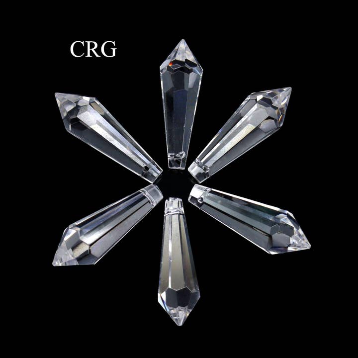 Crystal River Gems LLC - Vente Pierre et cristal de spiritualité - Prisme en cristal pour pendule avec trou percé, taille moyenne 2,5 cm1