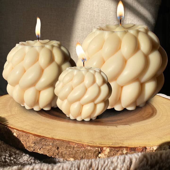 Woven Holiday Soy Candles for wholesale by Earthnotes Skincare